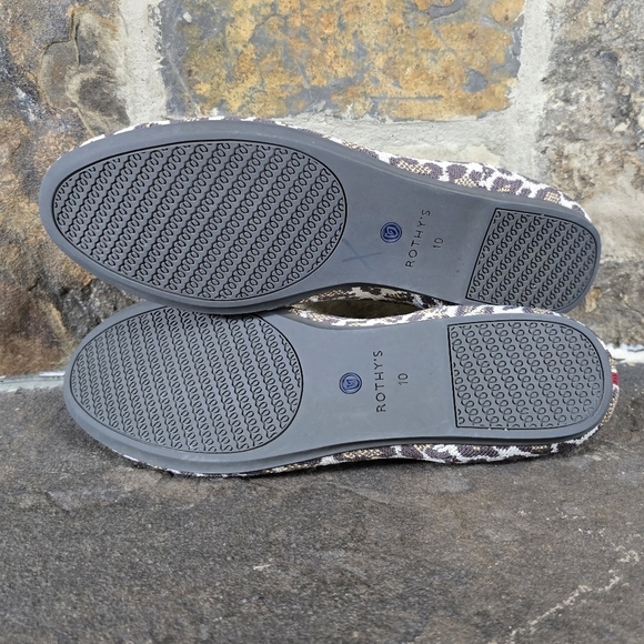 Rothys 10 Mocha Spot Leopard Print Loafers Slip On Shoes - Picture 9 of 10